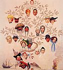 Norman Rockwell Canvas Paintings - A Family Tree